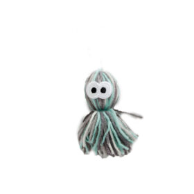 AFP Cat Toy Knotty Habit Yarn Dangling Octopus - Grey