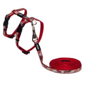 Rogz SparkleCat H-Harness and Lead Combination - Red