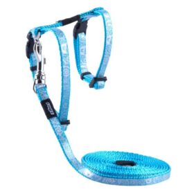 Rogz SparkleCat H-Harness and Lead Combination - Turquoise