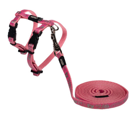 Rogz SparkleCat H-Harness and Lead Combination - Pink