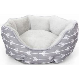 Marltons Grey Plush Bed - Large - 70x65x14cm